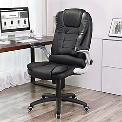 SONGMICS Fauteuil de bureau à dossier haut, avec Appui-tête, Assise rembourrée, Accoudoirs pliables, Ergonomique, Noir OBG51B