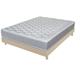 Ebac Matelas + sommier 160x200 Madere - Decokit - Soutien ferme - Sommier démonté - Chêne 