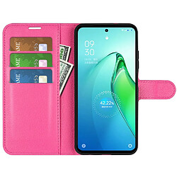 Etui en PU texture litchi, anti-écaillage avec support pour Oppo Reno8 Pro + 5G/Reno8 Pro 5G (Global Version) - rose