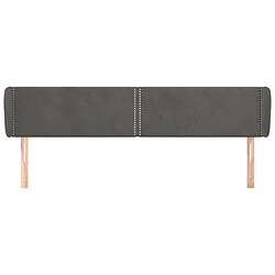 Avis Maison Chic Tête de lit moderne avec oreilles pour chambre - Décoration de lit Gris foncé 163x23x78/88 cm Velours -MN91018