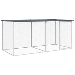 vidaXL Poulailler avec toit anthracite 203x98x90 cm acier galvanisé