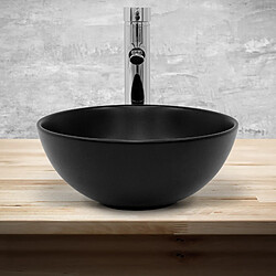 Acheter ML-Design Lavabo à poser rond noir mat céramique avec garniture de vidage Ø 320 x 135 mm