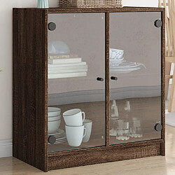 vidaXL Armoire latérale avec portes en verre chêne marron 68x37x75,5cm