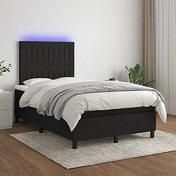 Sommier à lattes,Cadre à lattes de lit et matelas et LED pour Adulte Noir 120x200 cm Tissu -MN53901