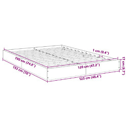 Vidaxl Cadre de lit Blanc 120x190 cm bois d'ingénierie pas cher