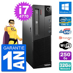 PC Lenovo ThinkCentre M93p SFF i7-4770 RAM 32Go Disque 250Go Windows 10 Wifi - Occasion