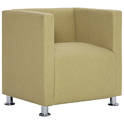 vidaXL Fauteuil cube Vert Tissu