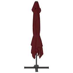 Acheter Helloshop26 Parasol déporté avec mât en aluminium 400 x 300 cm rouge bordeaux 02_0008501