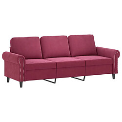 Acheter Maison Chic Canapé 3 places avec oreillers,Sofa de Salon,Canapé droit bordeaux 180 cm velours -GKD688018