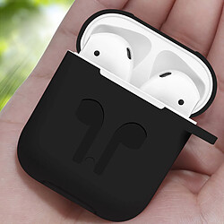 Avizar Coque AirPods 1 / 2 Souple Anti-traces Anti-rayures avec Mousqueton noir pas cher