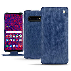 Housse cuir Samsung Galaxy S10+ - Rabat vertical - Bleu frisson ( Pantone #29588c ) - NOREVE