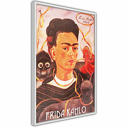 Paris Prix Affiche Murale Encadrée Frida Khalo Self-Portrait 40 x 60 cm Blanc