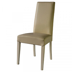 Dansmamaison Duo de chaises en similicuir Beige - VENISE