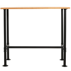 Avis Mendler Table de bar HWC-N21, table de bar, table de bistrot, repose-pieds en métal industriel pin massif 108x120x61cm ~ naturel