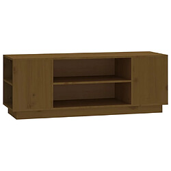 vidaXL Meuble TV Marron miel 110x35x40,5 cm Bois de pin massif