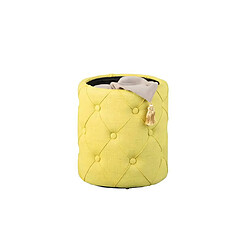 Avis Vente-Unique Pouf de Rangement Capitonné "Elio" 40cm Jaune