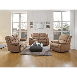 Vente-Unique Canapé 3 places relax en microfibre HERNANI - Taupe