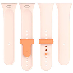 Avis Bracelet pour Montre Connectée en Silicone-Rose clair+boucle orange-pour Redmi Watch3 Mi Watch Lite3/7