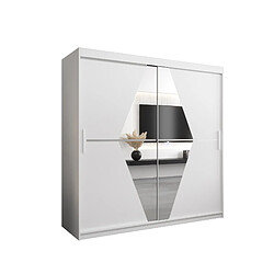 Abiks Meble Armoire Boliwia à portes coulissantes 200/200/62 2 portes (blanc/blanc)