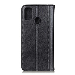 Etui en PU peau de litchi auto-absorbée noir pour votre Samsung Galaxy A21s