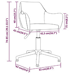 vidaXL Chaises pivotantes à manger lot de 4 Gris foncé Velours pas cher