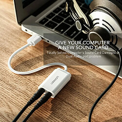 Acheter UGREEN Carte Son Externe Adaptateur USB Audio vers 3,5mm Compatible avec PS4, Raspberry Pi, Casque Gamer, Enceinte, Microphone, Mac, Mac Mini, PC etc. Plug Play (Blanc)