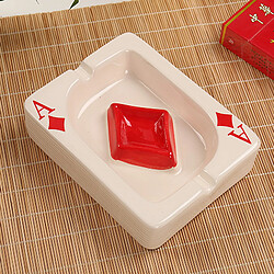 Avis Universal Créatif poker coeur rouge porcelaine cendrier portable cigare cendre plateau créatif ménager gadget