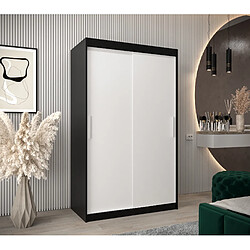 Abiks Meble Armoire Tokyo à portes coulissantes 200/120/62 2 portes (noir/blanc)