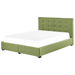 Acheter Beliani Lit double en tissu vert avec coffre 180 x 200 cm LA ROCHELLE