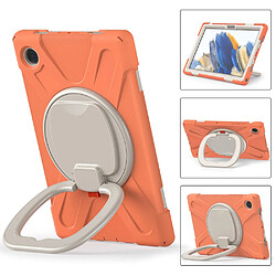 Coque en silicone avec béquille rotative à 360° Orange corail pour Samsung Galaxy Tab A8 10.5 (2021)