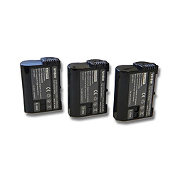 vhbw 3x batterie remplacement pour Nikon EN-EL15 pour appareil photo APRN (2000mAh, 7V, Li-ion) avec puce d'information