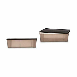 Avis Boîte de rangement avec couvercle Stefanplast Elegance Marron Plastique 30 L 38,5 x 17 x 59,5 cm (6 Unités)