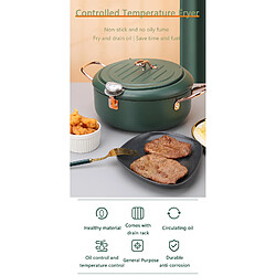 Universal Domestique Poêle à cuisson Poêle à frites Fabricant de friteuses profondes Cuisinière à induction Thermomètre à gaz(Vert) pas cher