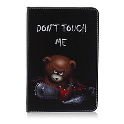 Etui en PU impression motif ours marron et mots d'avertissement pour votre Apple iPad mini 1 2 3