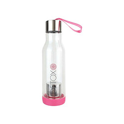 Take Away Bouteille détox avec infusueur de thé intégré 500 ml rose.