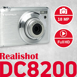 AgfaPhoto Appareil Photo Numérique Compact Agfa Photo Realishot DC8200SL Argent Housse + Carte SD 16Go incluses