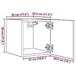 vidaXL Meubles TV muraux 2 pcs Sonoma gris 30,5x30x30 cm pas cher