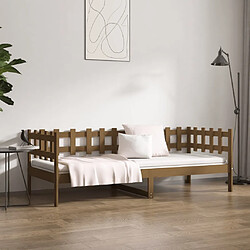 Avis vidaXL Lit de jour sans matelas marron miel 90x200 cm bois pin massif