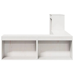 Acheter vidaXL Table de chevet avec bureau blanc bois de pin massif