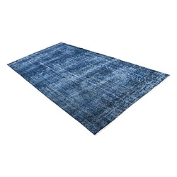 Avis Vidal Tapis de laine 262x132 Bleu Ultra Vintage