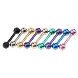 9 pièces en acier inoxydable barbell langue lèvre helix stud bouclier 16g 3mm balle