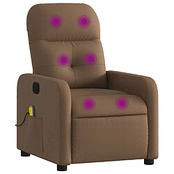 vidaXL Fauteuil de massage inclinable Marron Tissu