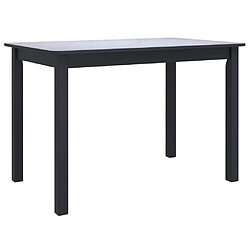 vidaXL Table de salle à manger Noir 114x71x75 cm Bois d'hévéa massif