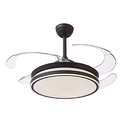 Ventilateur de plafond COCON noir, 4 pales escamotables, 72W LED 3000|4000|6000K, H35xP.108/50cm