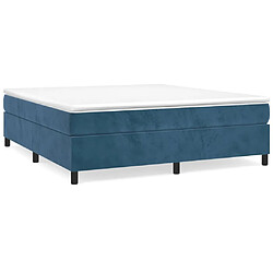 vidaXL Cadre de lit sans matelas bleu foncé 160x200 cm velours