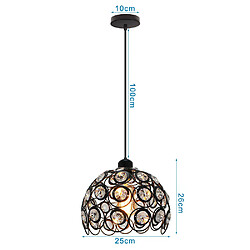 Acheter Stoex Moderne Lampe Suspension en Fer Cristal Ø26CM, Lustre Abat-Jour Plafonniers Style Industrielle, E27 Noir