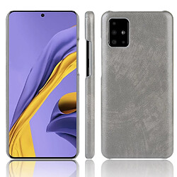 Wewoo Coque Pour Galaxy A51 Shockproof Litchi Texture PC + PU Case Gris