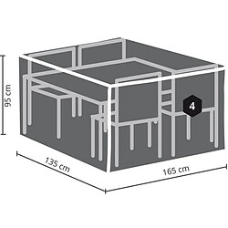 Perel Housse D'Extérieur Pour Ensemble De Jardin Rectangulaire - S