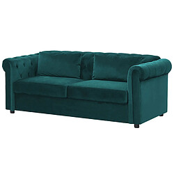 Acheter Beliani Canapé-lit CHESTERFIELD Vert émeraude Velours