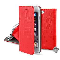 Htdmobiles Housse etui portefeuille avec coque intérieure en silicone pour Apple iPhone SE (2022) + film ecran - ROUGE MAGNET